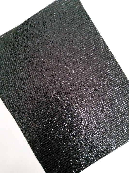 Square Black Glitter 9x12 faux leather sheet