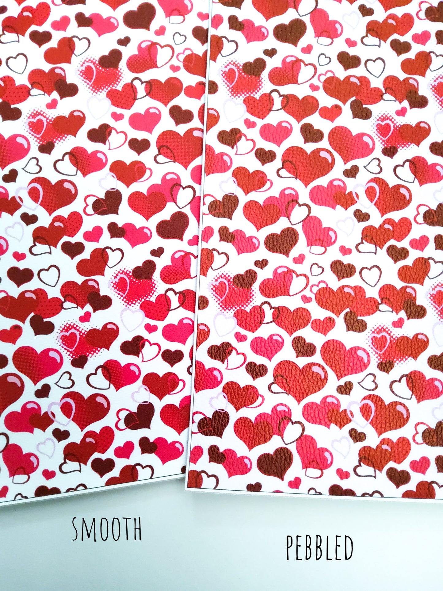 Red Hearts 9x12 faux leather sheet