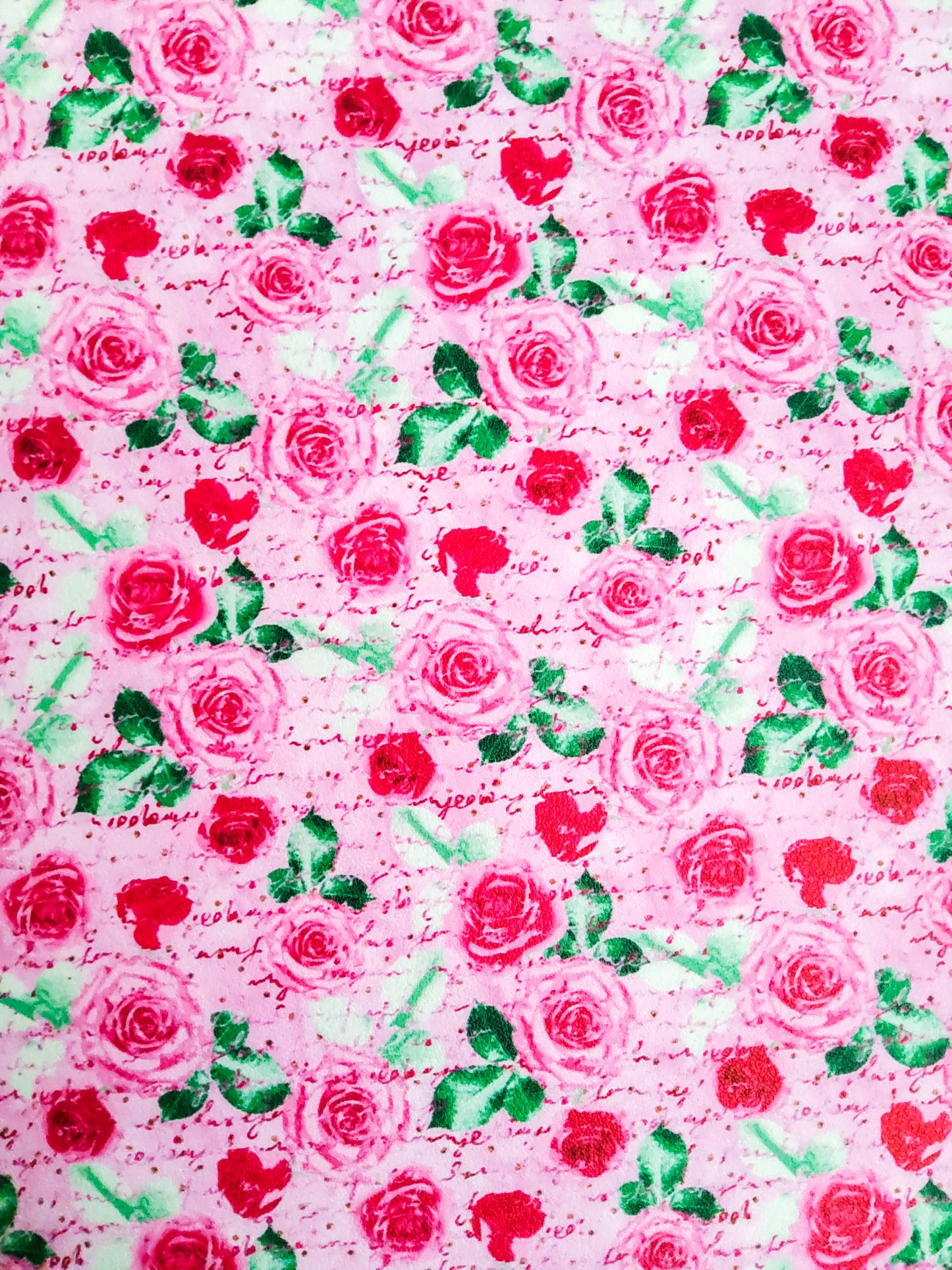 Lovely Pink Roses 9x12 faux leather sheet