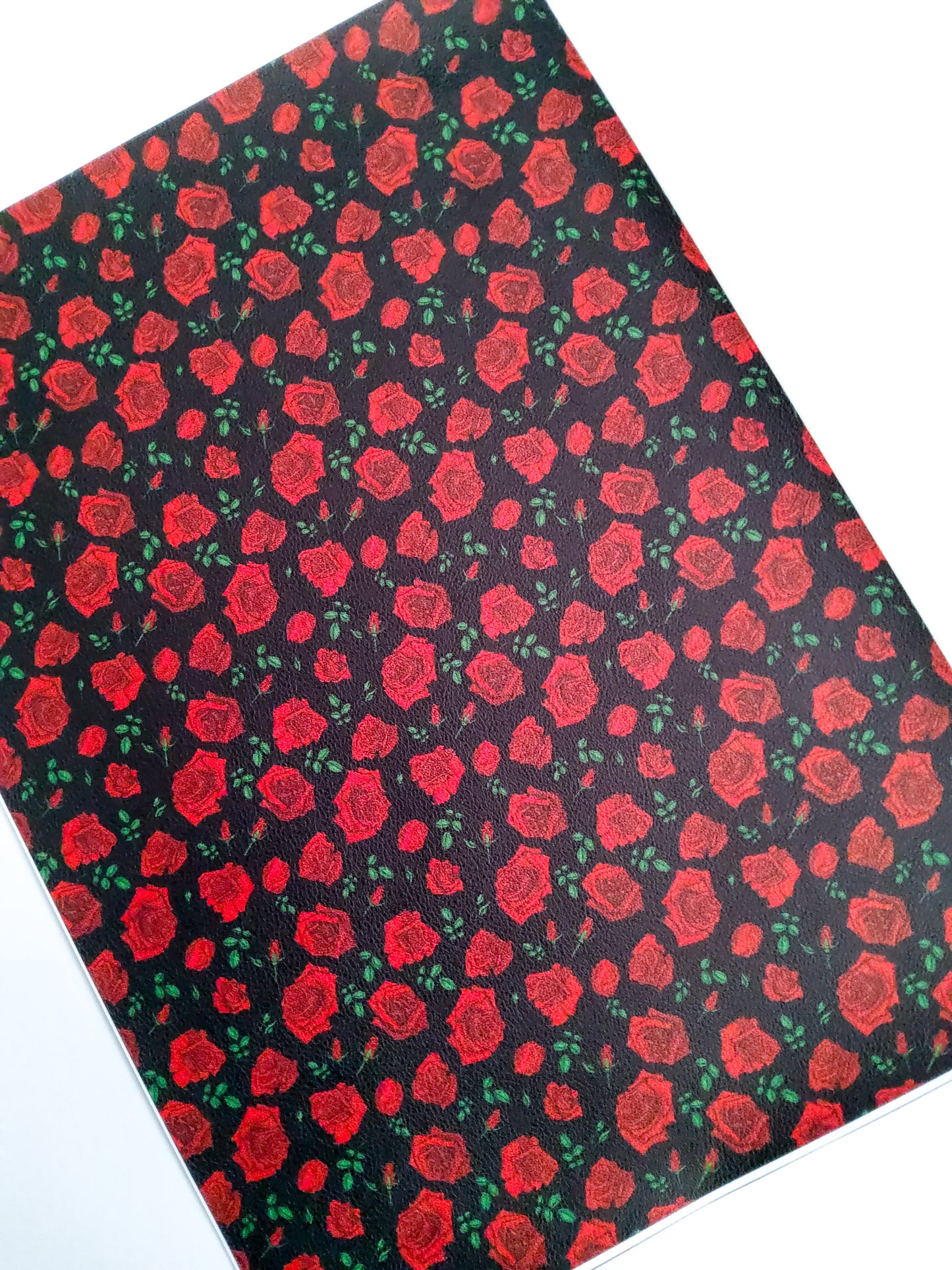 Red Roses 9x12 faux leather sheet