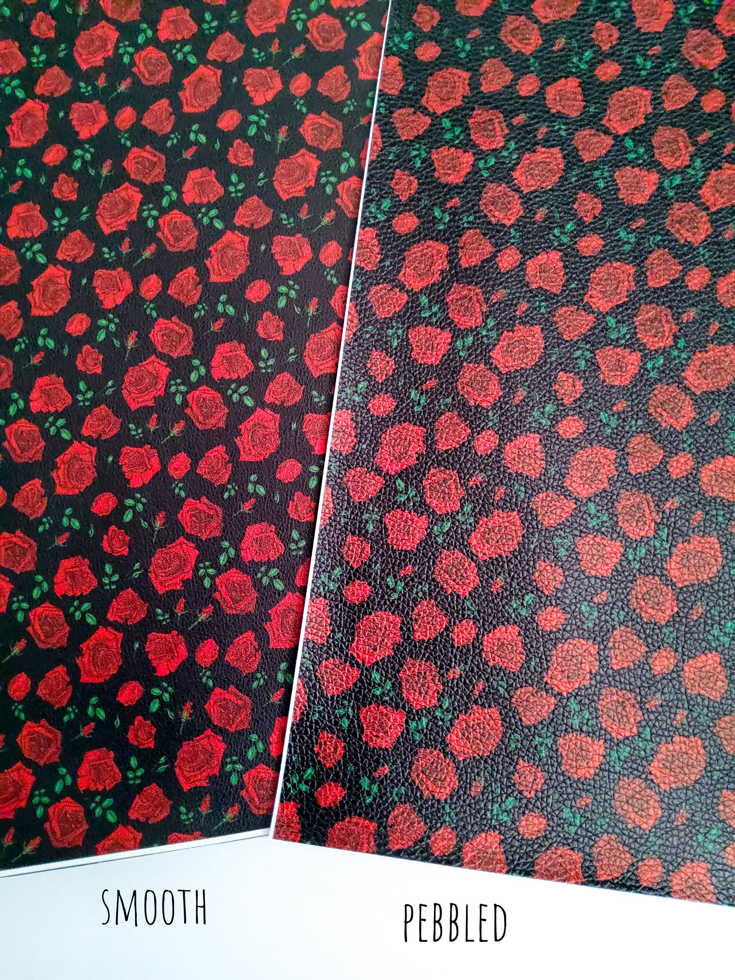 Red Roses 9x12 faux leather sheet