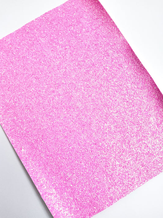 Bubblegum Pink Chunky Glitter 9x12 faux leather sheet