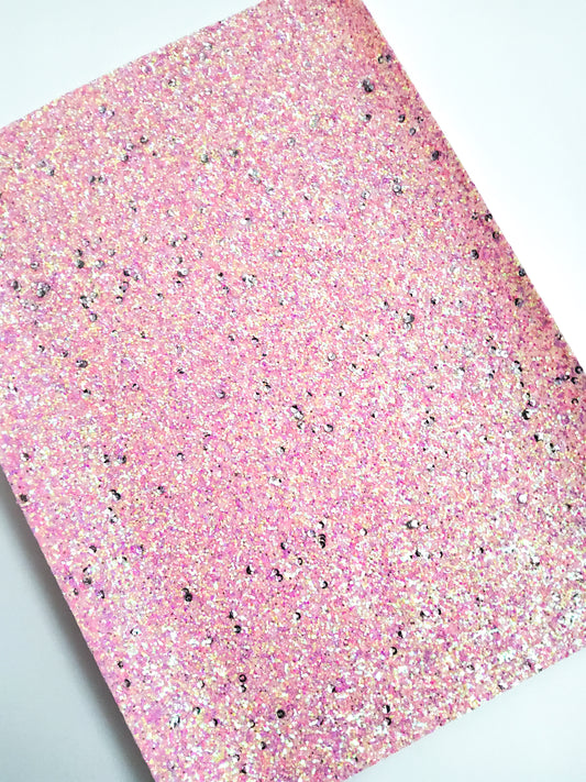 Pink and Gold Sequin Chunky Glitter 9x12 faux leather sheet