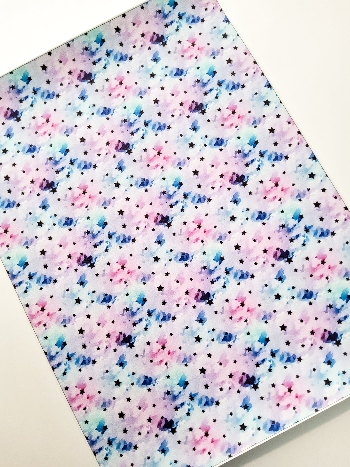Watercolor Stars 9x12 faux leather sheet