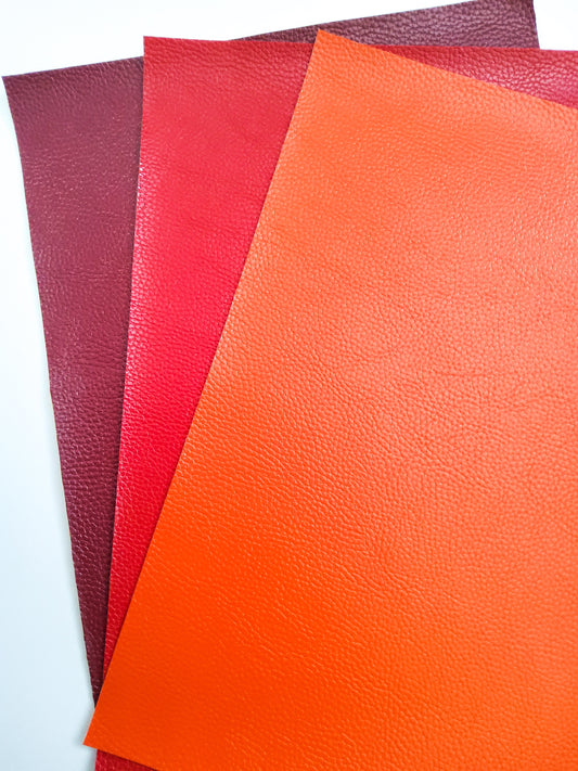 Shades of Red Pebbled Set 9x12 faux leather sheet