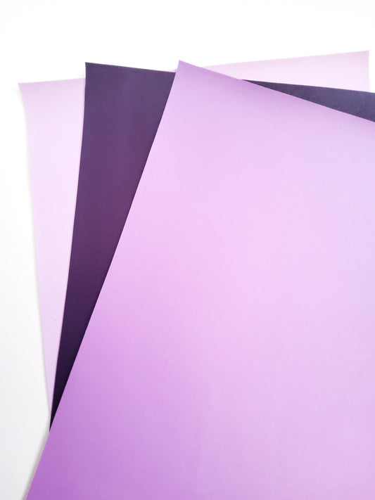 Shades of Purple Smooth Set 9x12 faux leather sheet