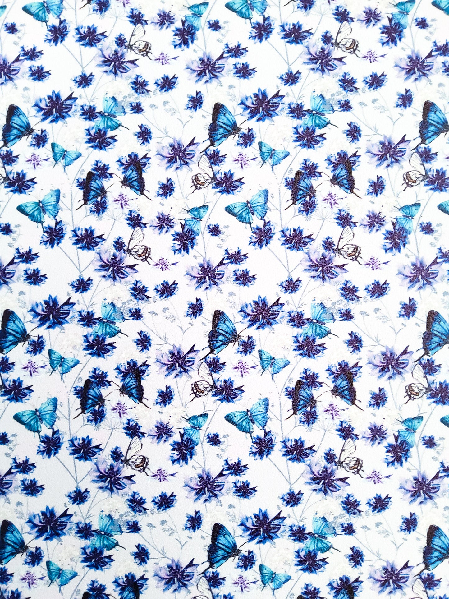 Blue Butterfly 9x12 faux leather sheet
