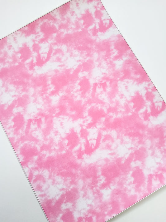 Pink Tie Dye 9x12 faux leather sheet