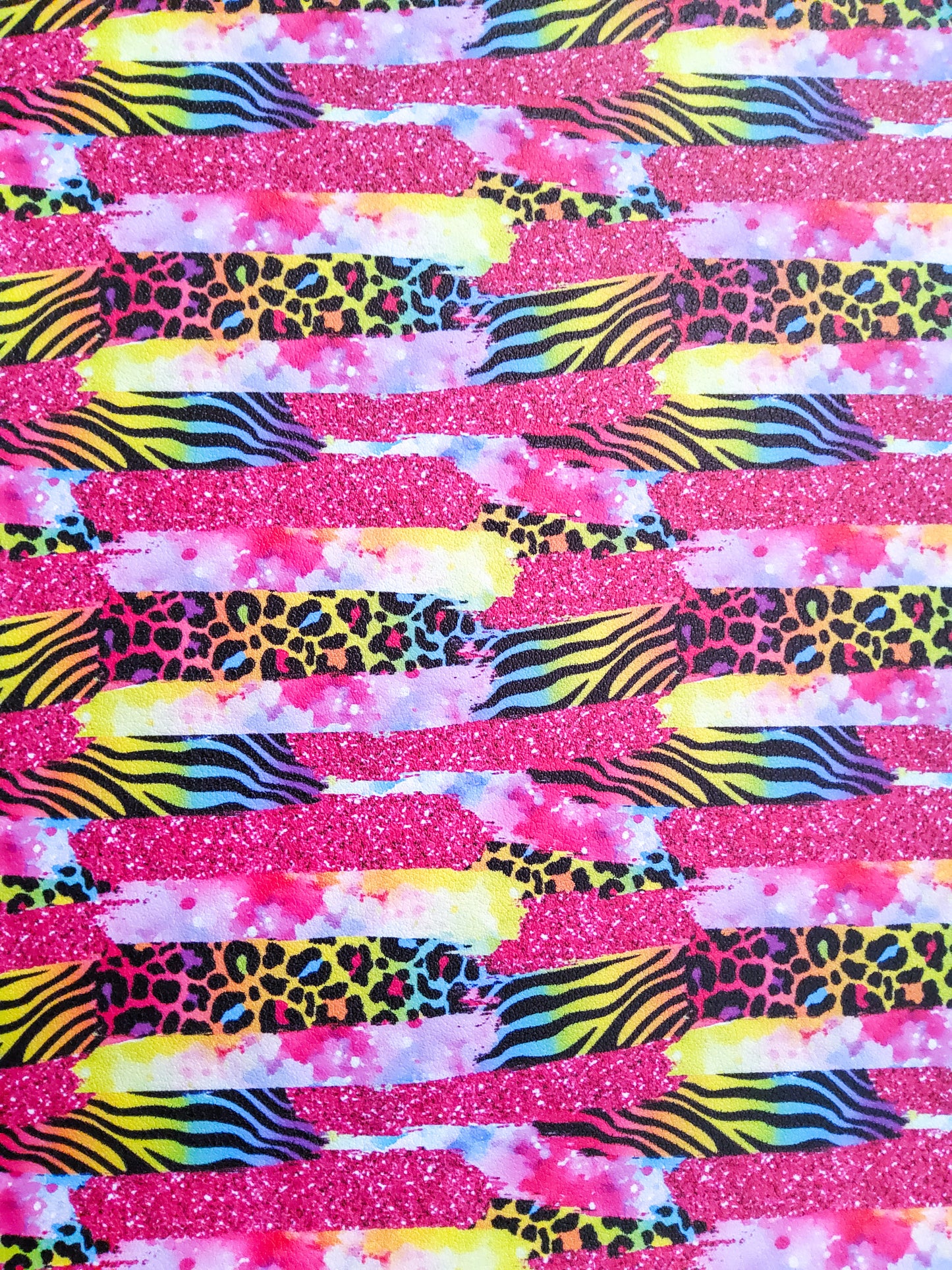 Colorful Animal Print Brushstrokes 9x12 faux leather sheet