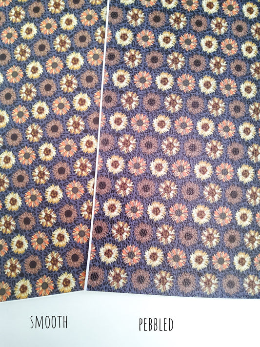 Multi Sunflower 9x12 faux leather sheet