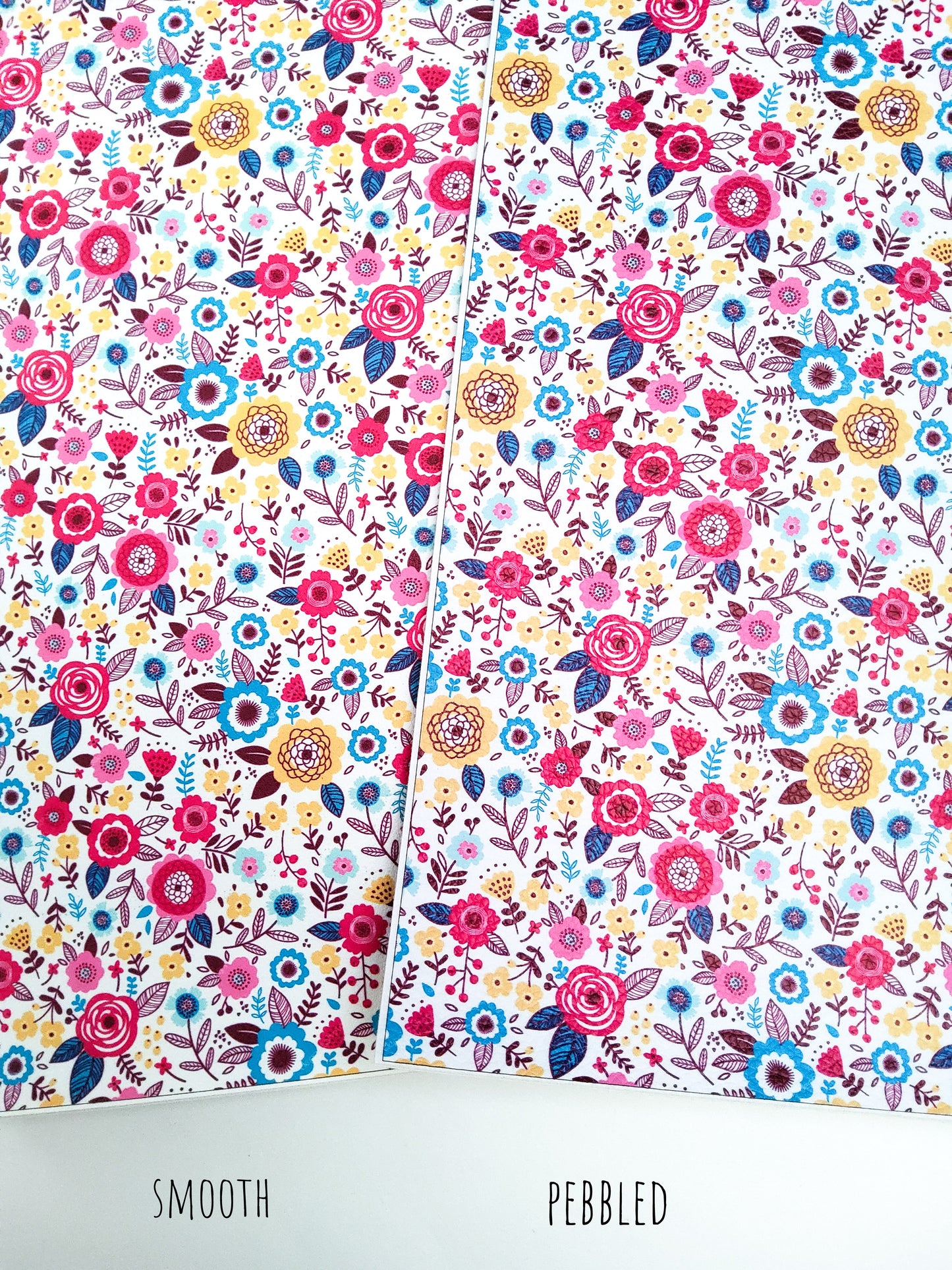 Small Colorful Floral 9x12 faux leather sheet