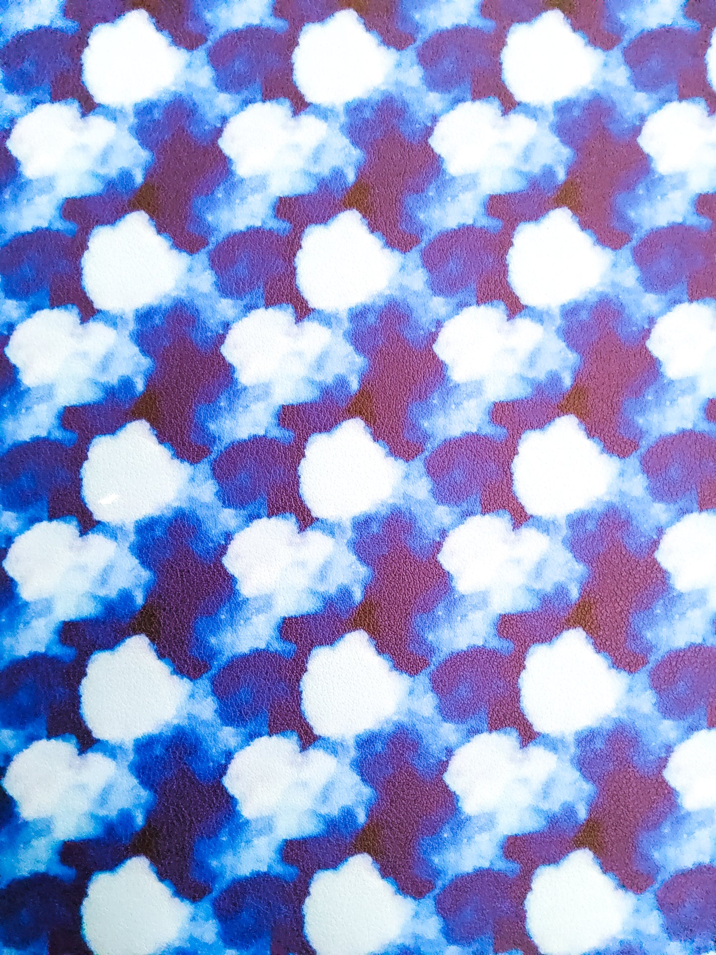 Blue Ink Blots 9x12 faux leather sheet