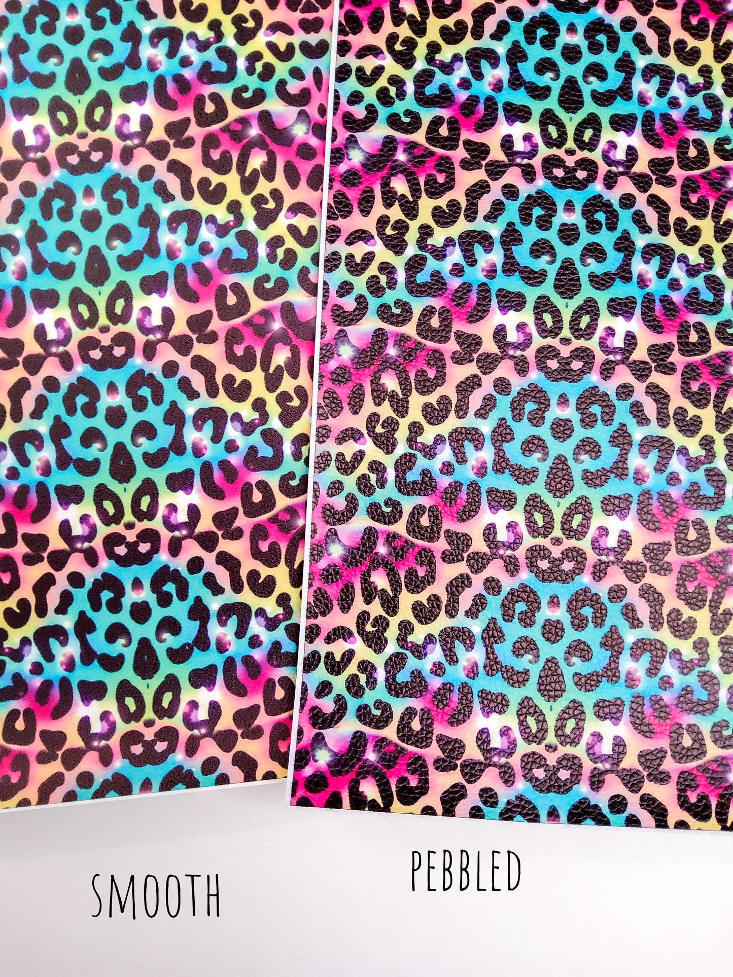 Rainbow Animal Print  9x12 faux leather sheet