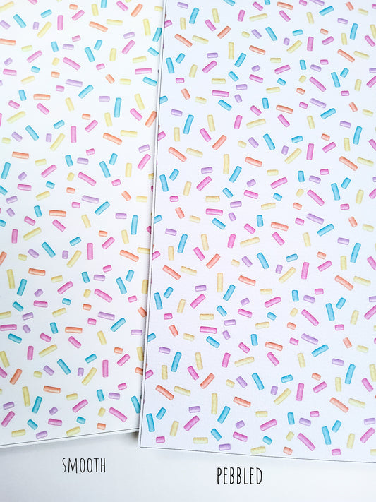 Sprinkles White 9x12 faux leather sheet
