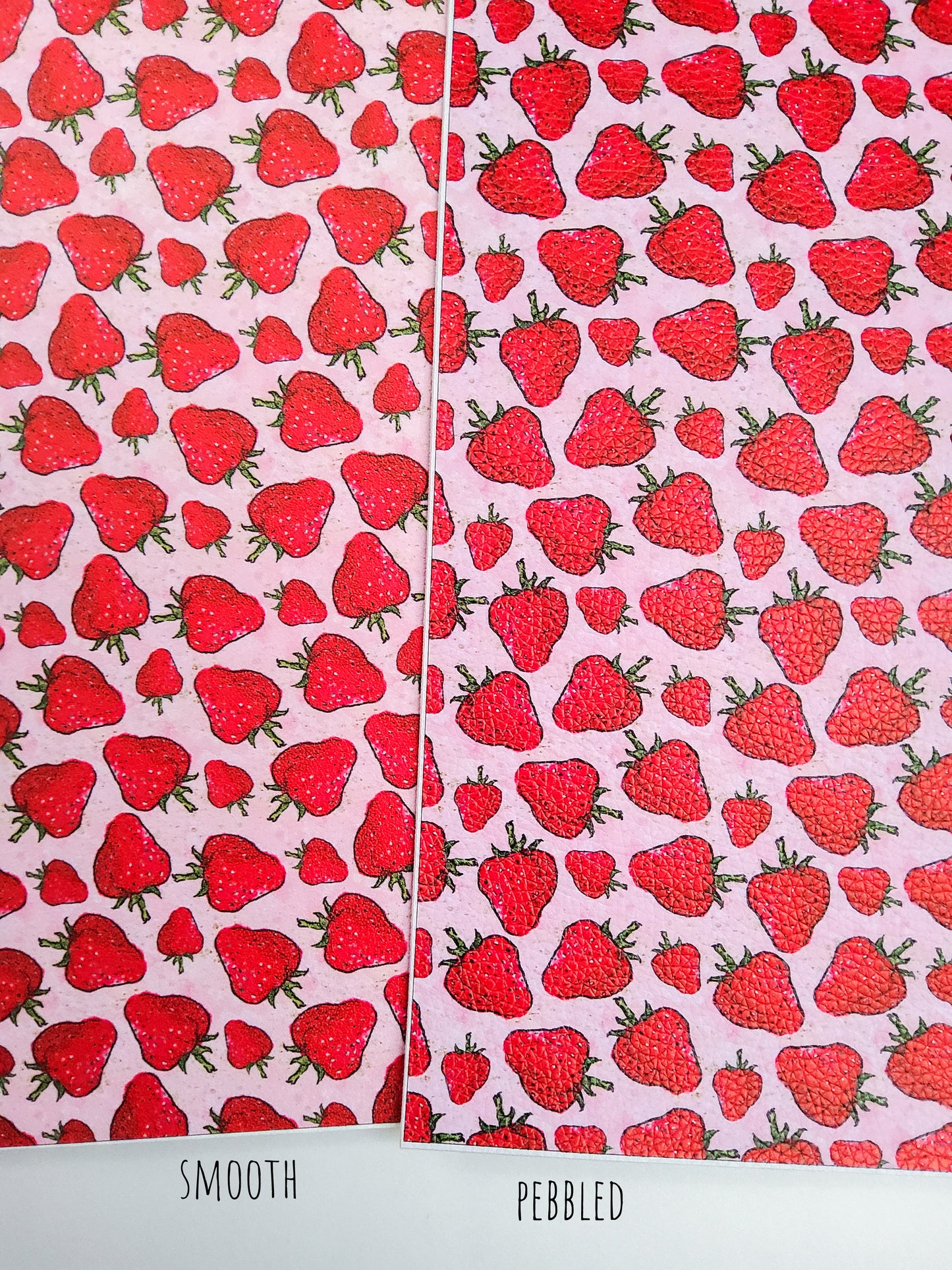 Strawberry faux leather sheet