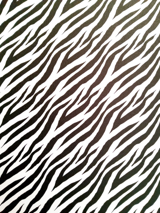 Diagonal Zebra Print 9x12 faux leather sheet