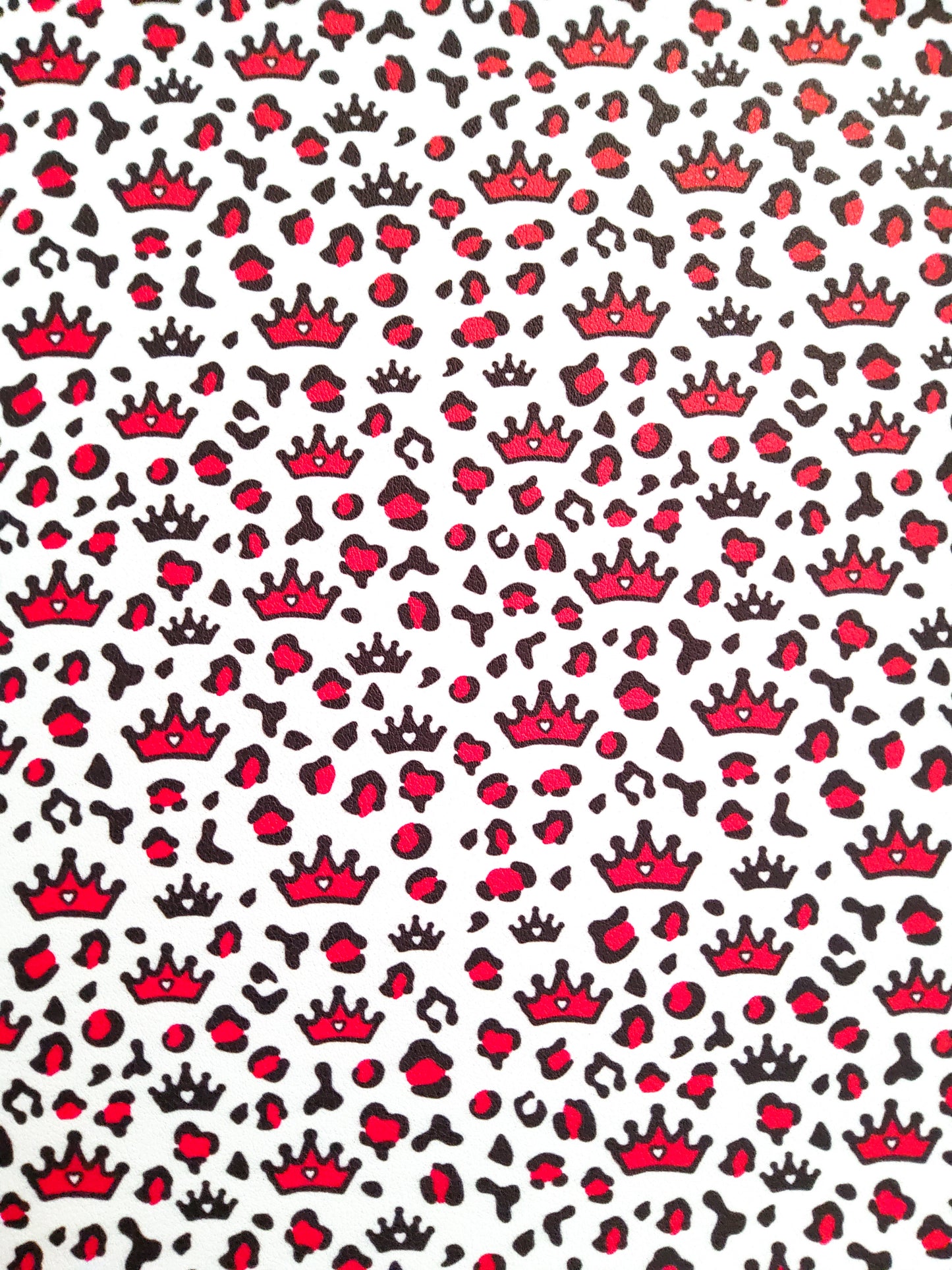 Princess Crown Animal Print 9x12 faux leather sheet