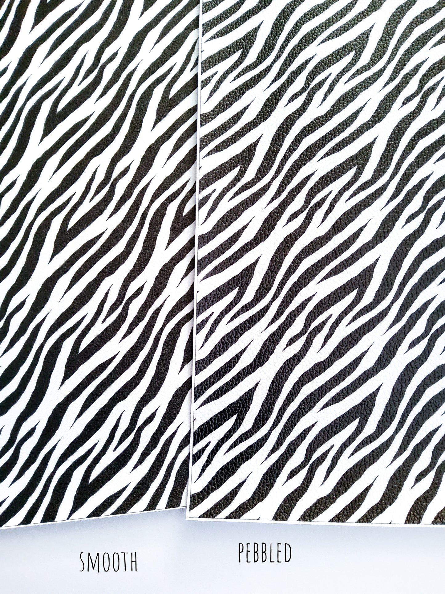 Diagonal Zebra Print 9x12 faux leather sheet