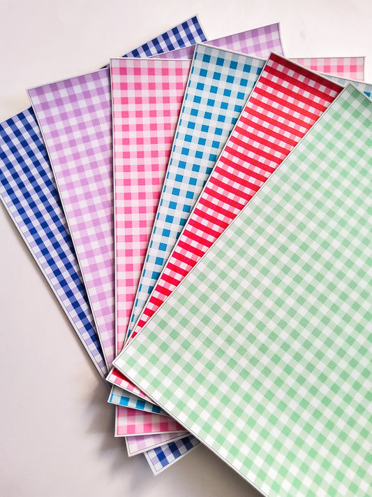 Gingham 9x12 faux leather sheets (and Set)