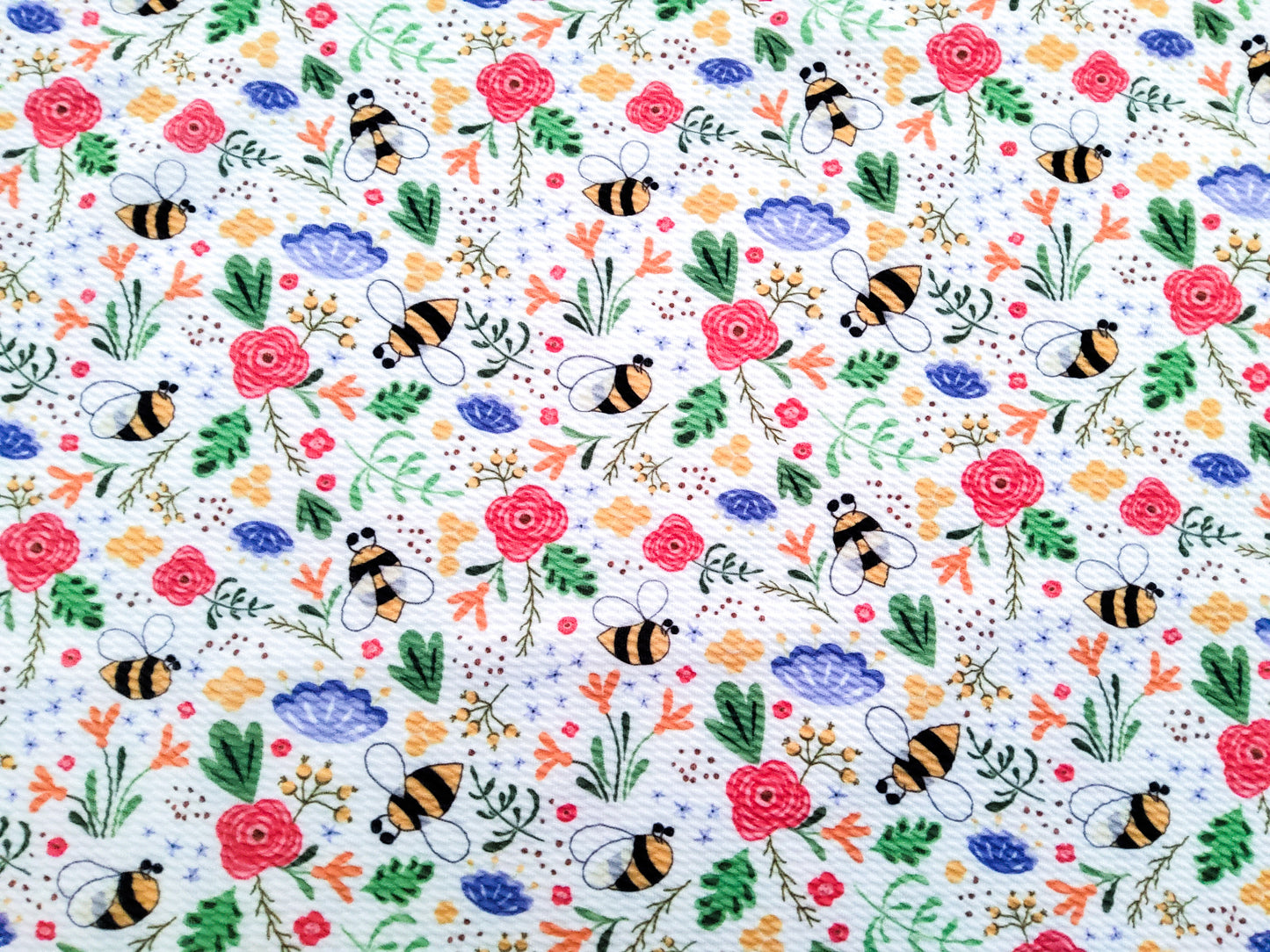 Floral Bees Bullet Fabric Strip