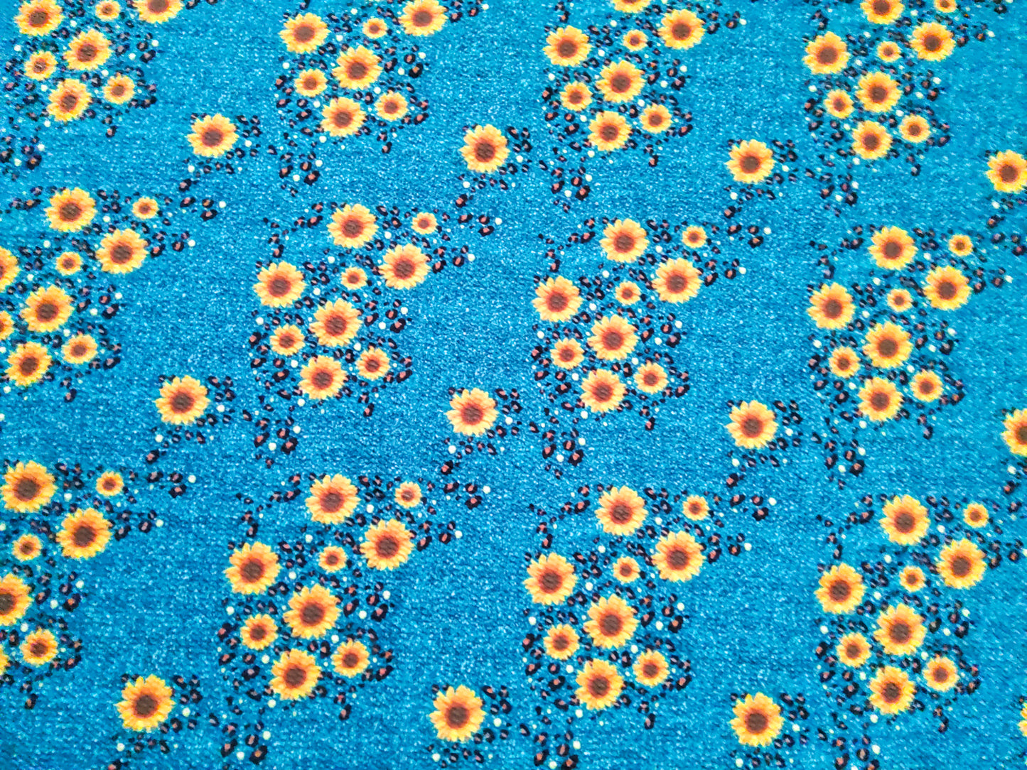 Teal Sunflower Bullet Fabric Strip