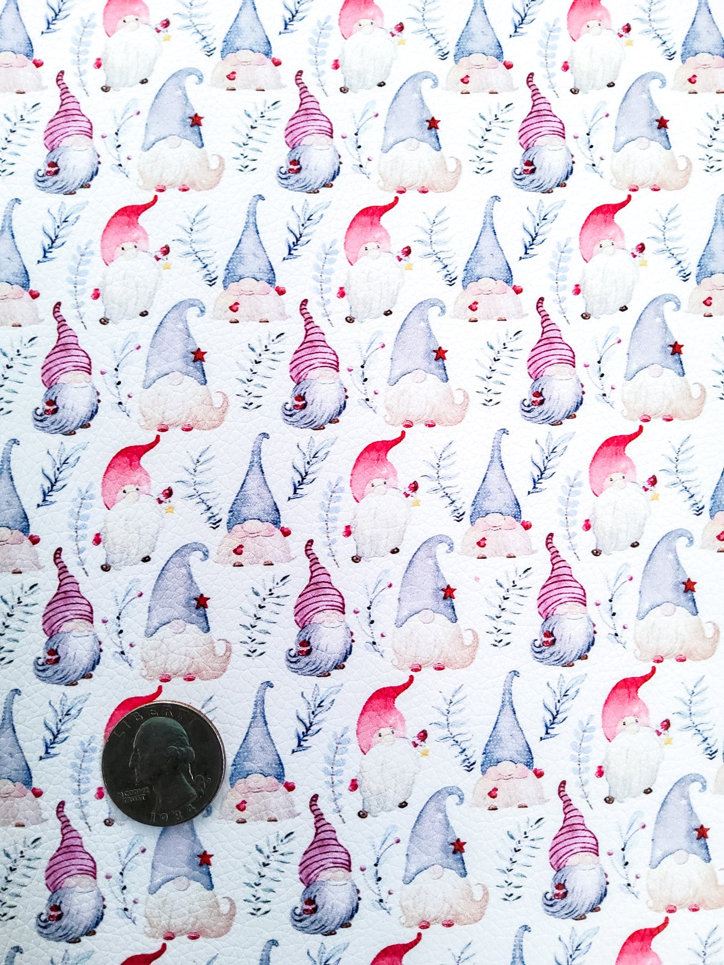 Gnomes 9x12 faux leather sheet