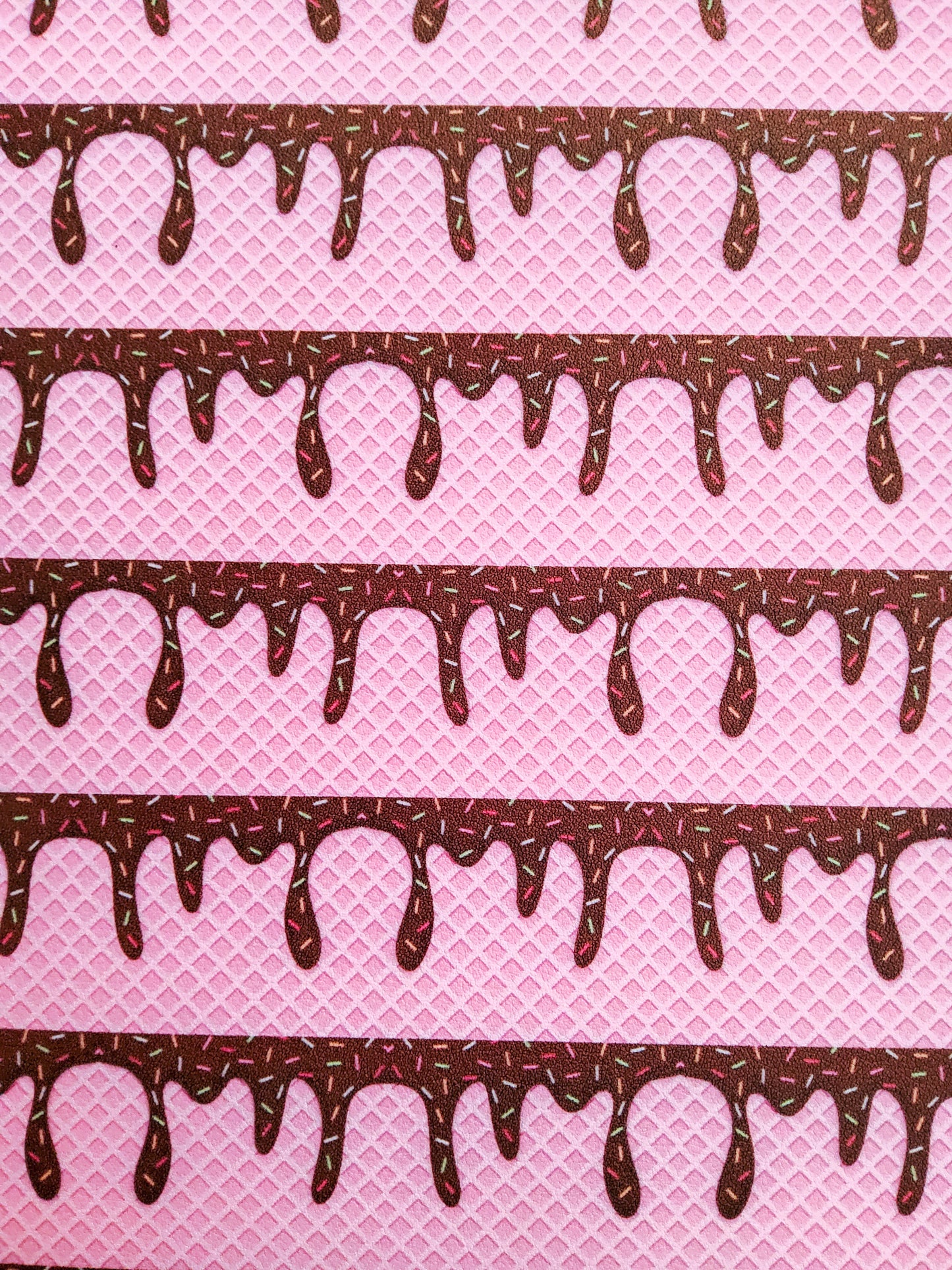 Chocolate Sprinkle Drip 9x12 faux leather sheet