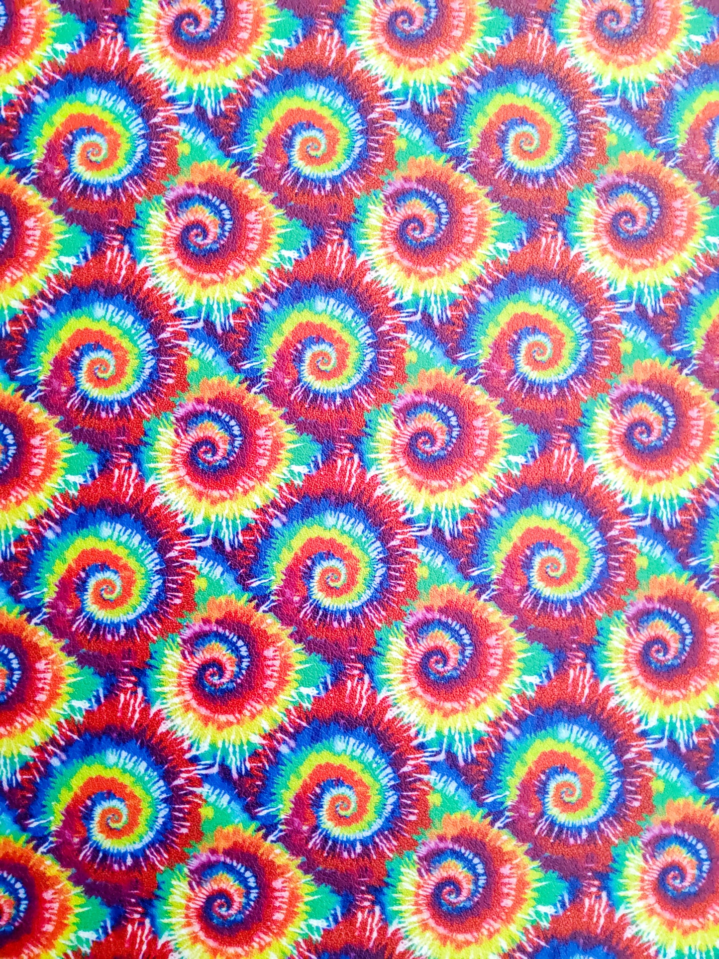 Rainbow Tie Dye Swirl Dark 9x12 faux leather sheet