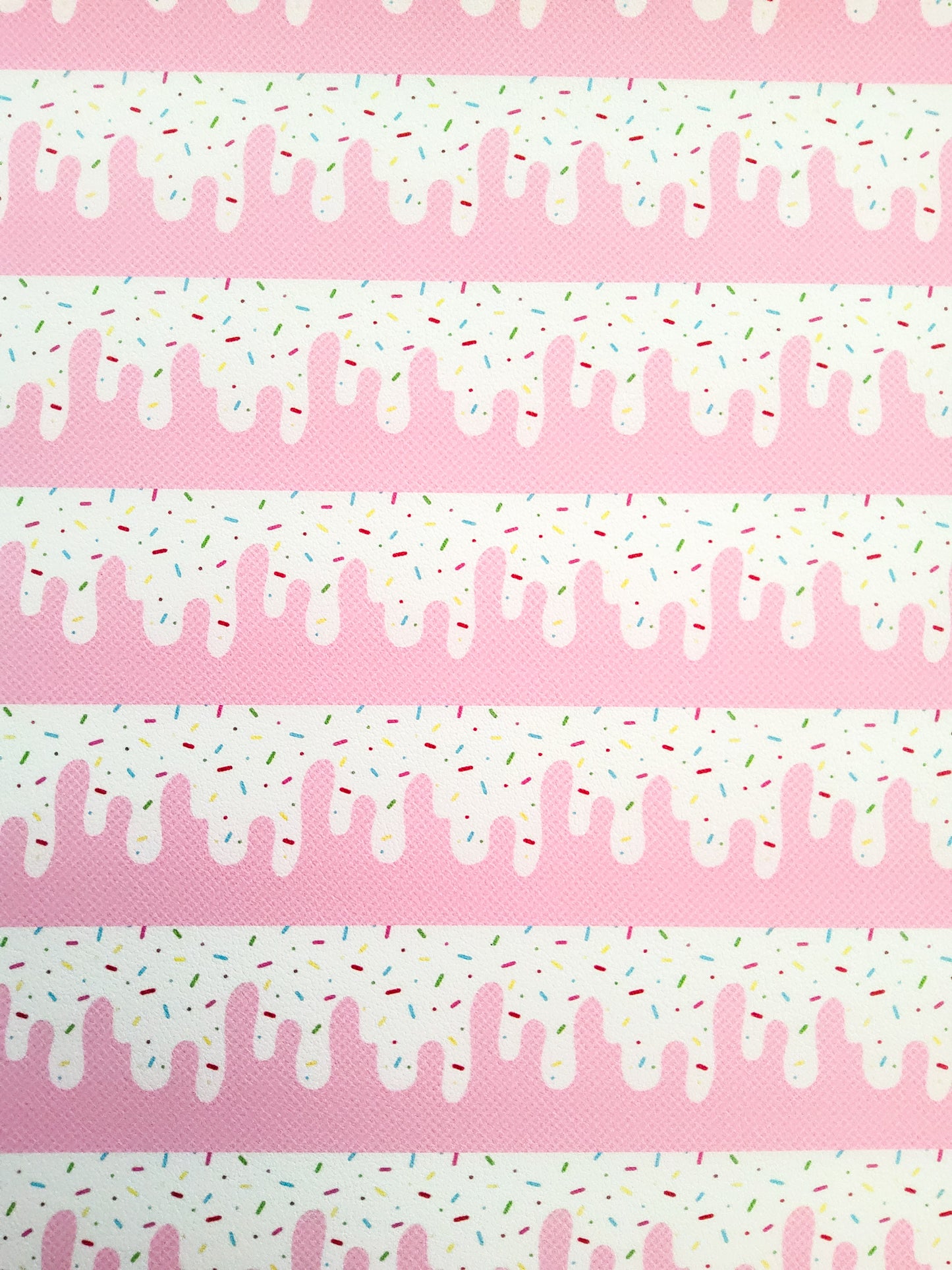 Pink and White Sprinkles 9x12 faux leather sheet