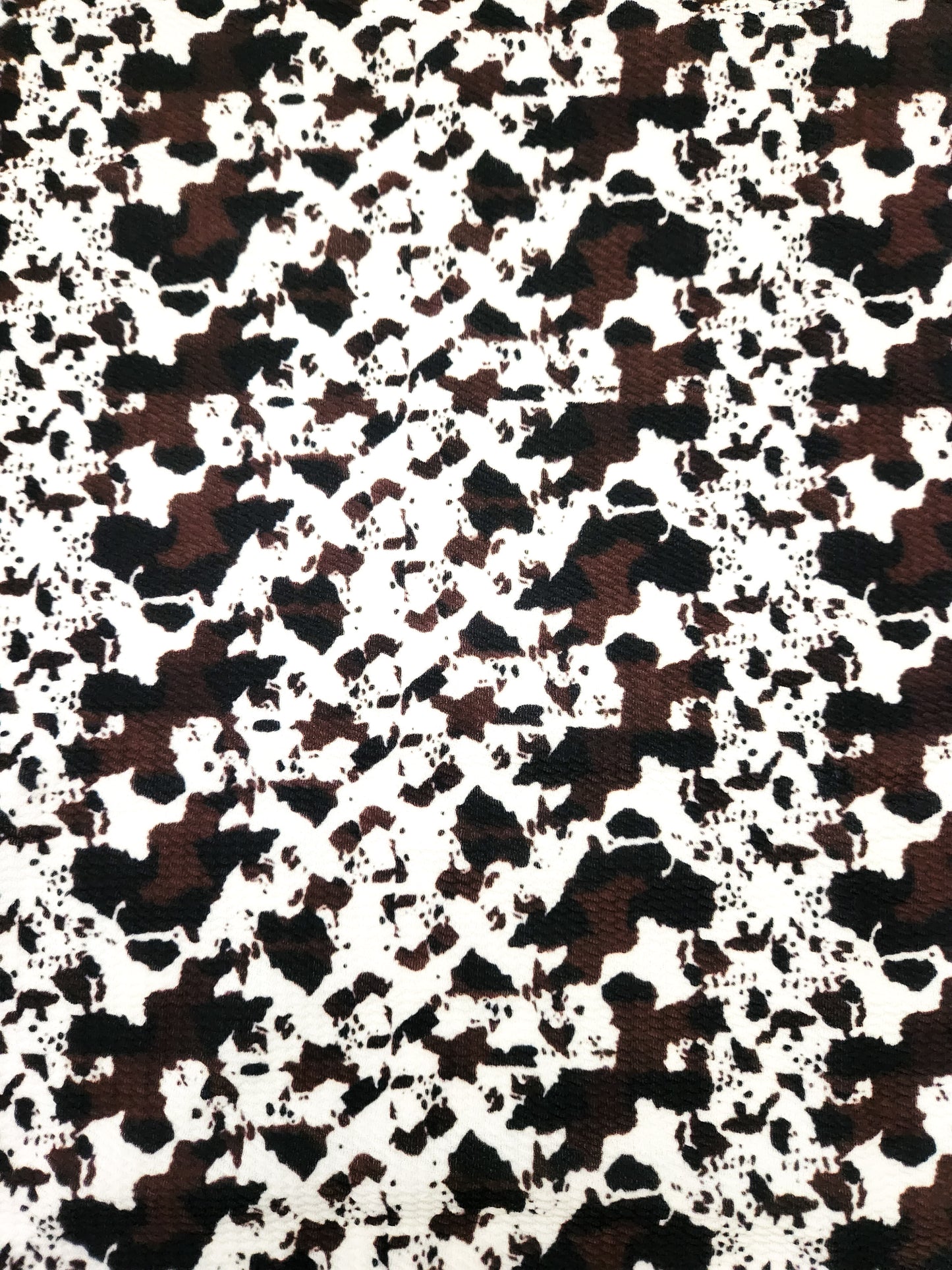 Black Brown Cow Print Bullet Fabric Strip