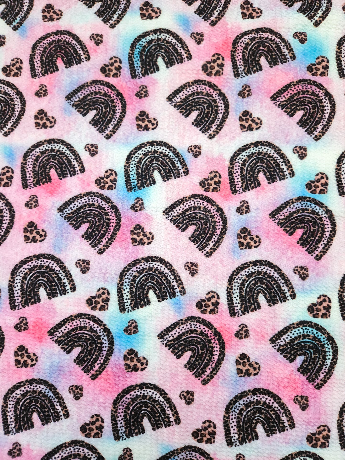 Leopard Print Rainbows Bullet Fabric Strip