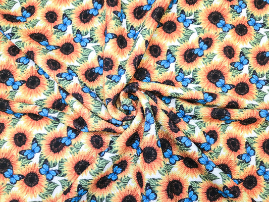 Sunflowers and Butterflies Bullet Fabric Strip