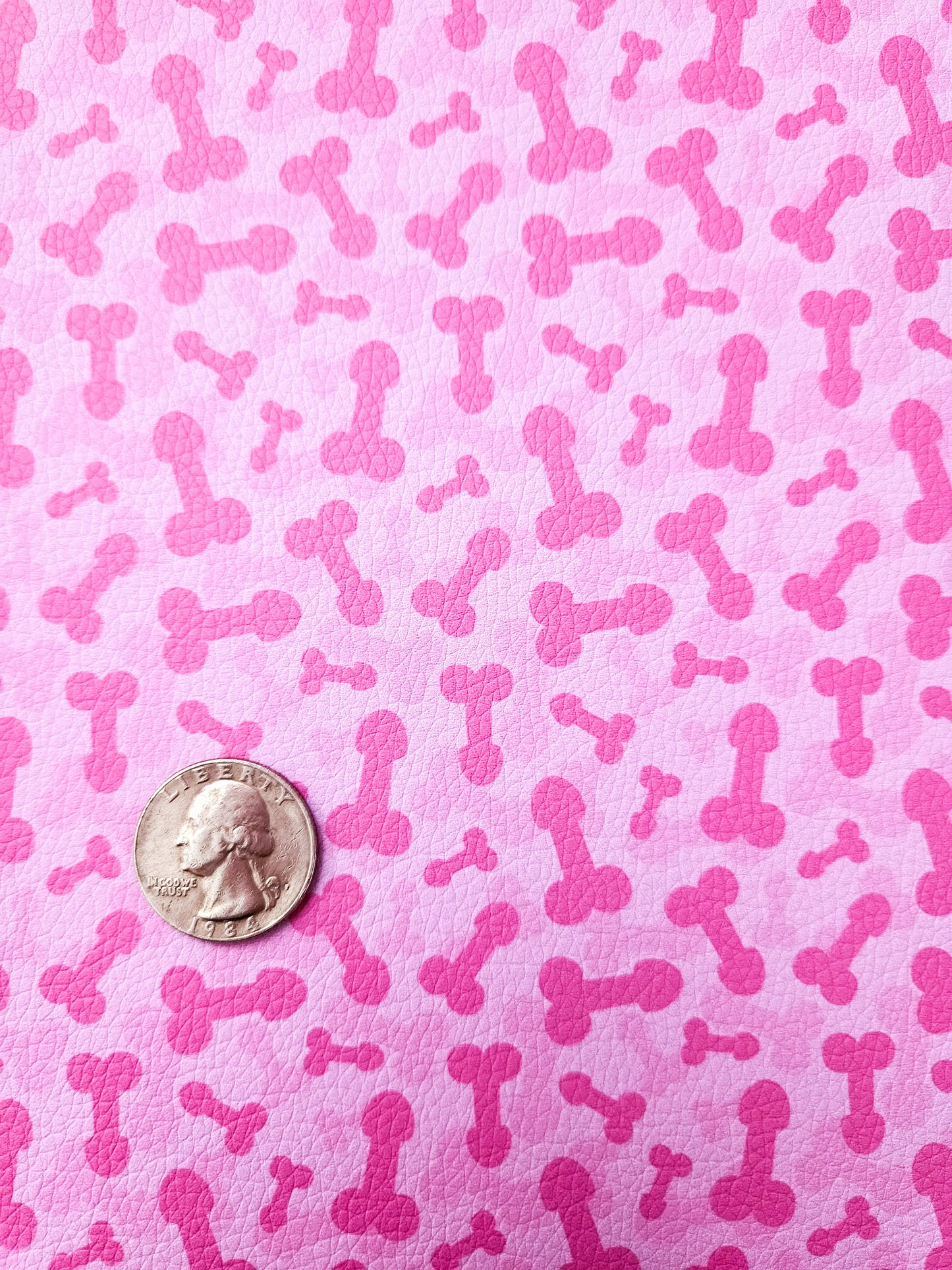 Pink Penis 9x12 faux leather sheet