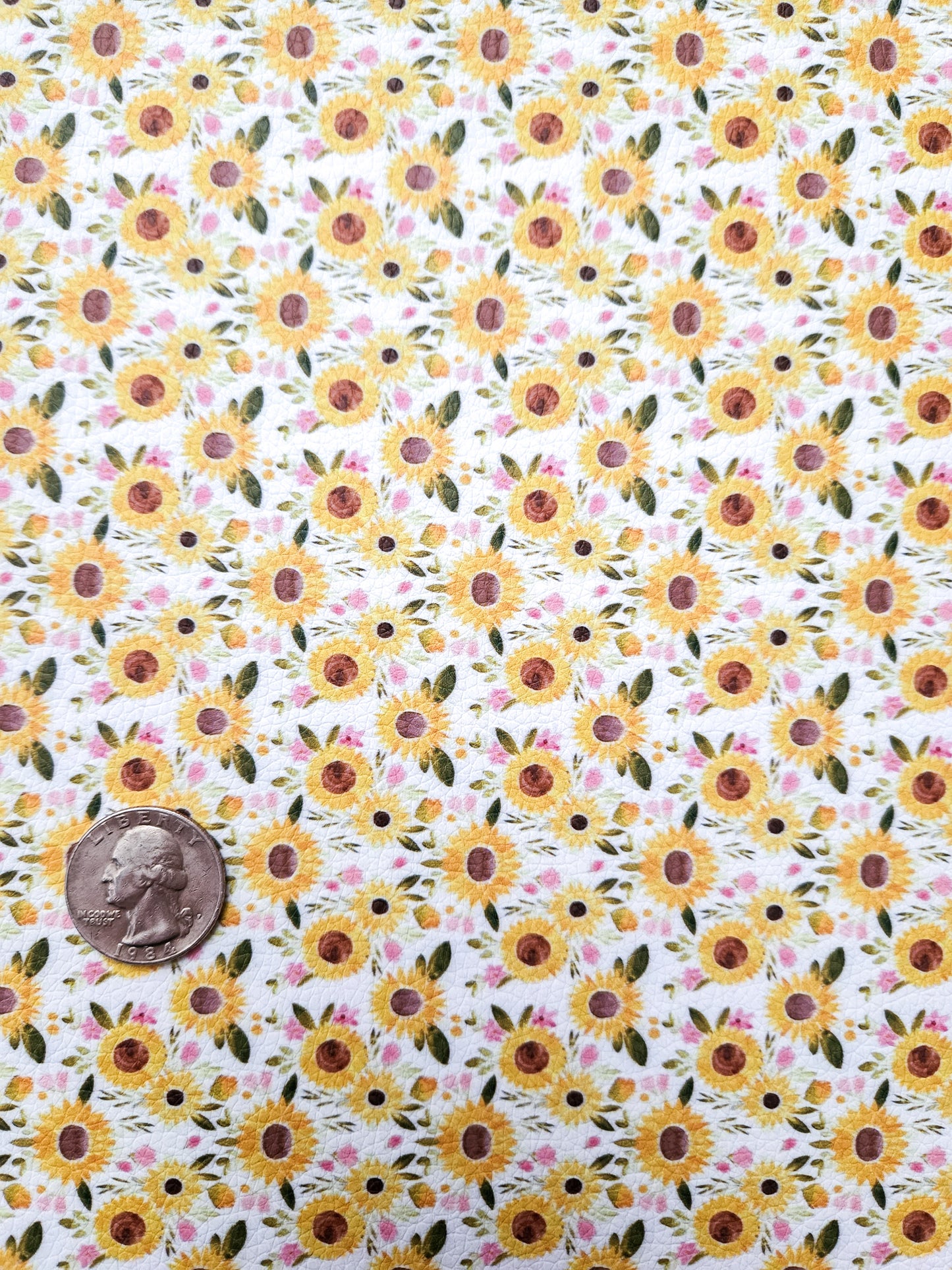 Small Sunflower 9x12 faux leather sheet