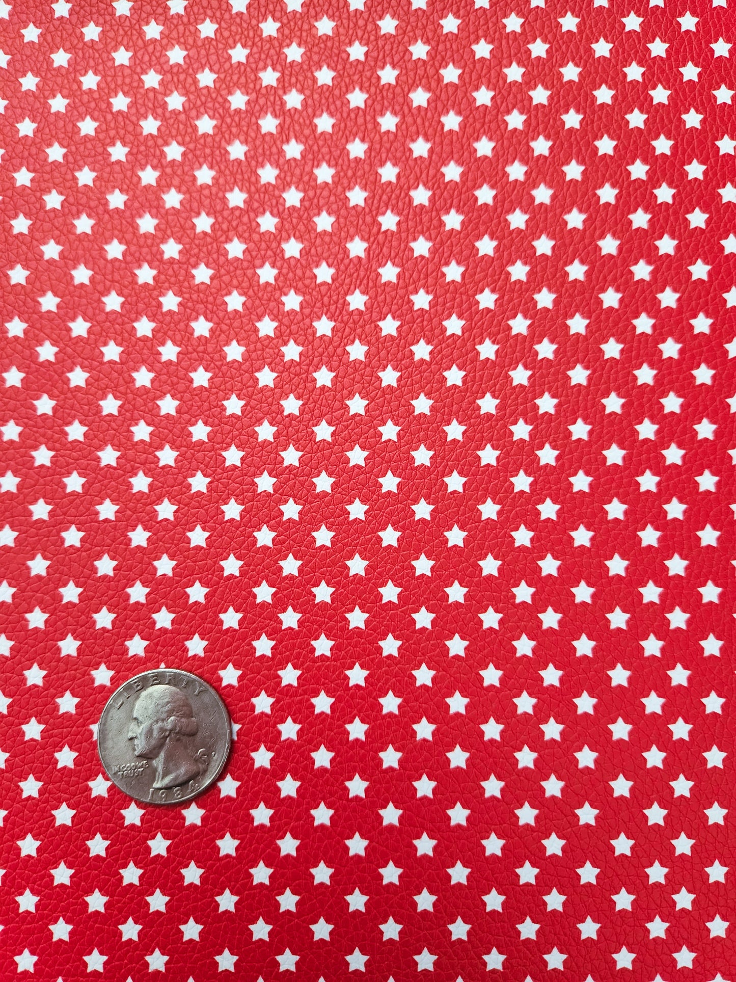 Red Stars 9x12 faux leather sheet