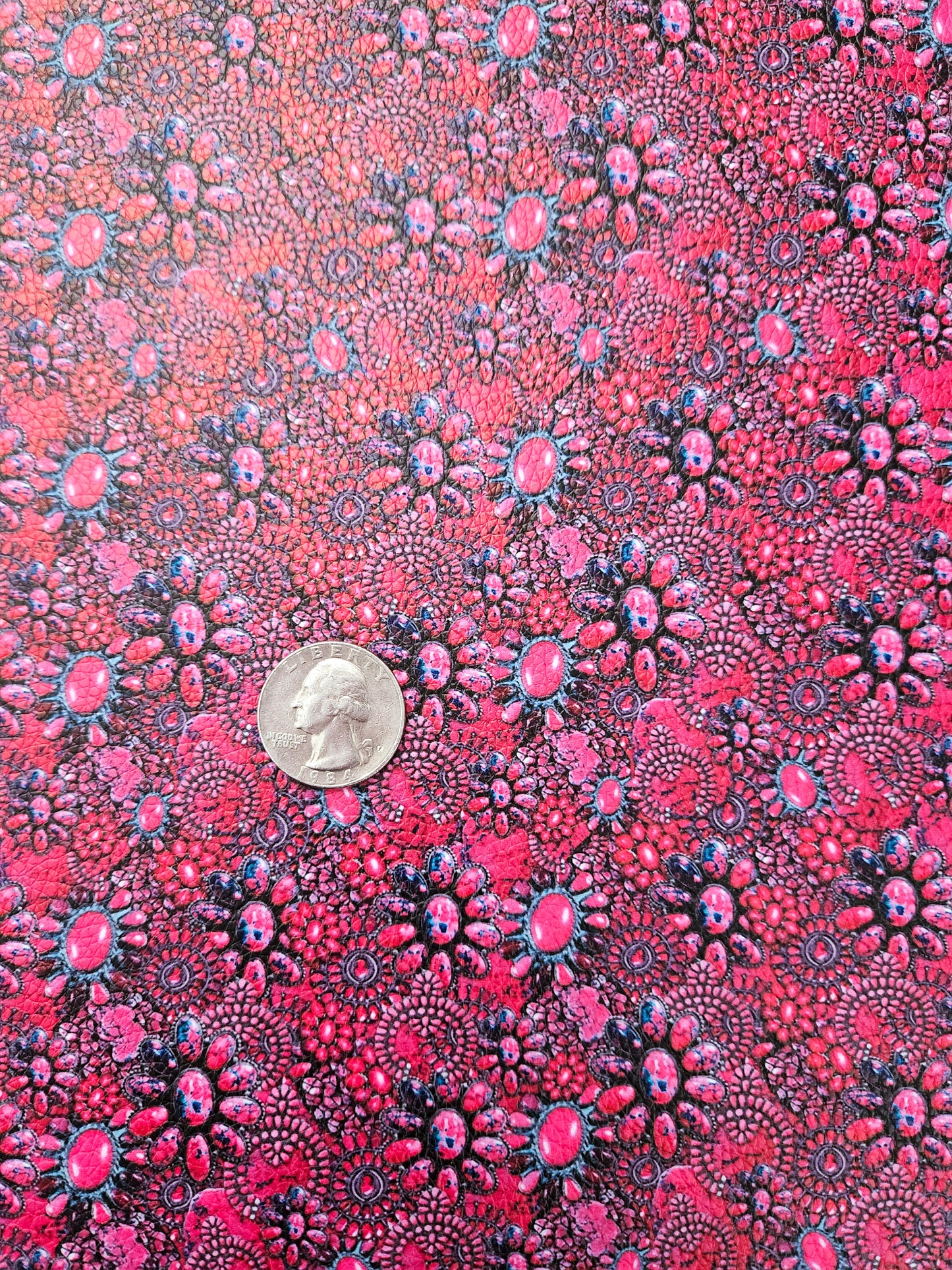 Pink Flower Jewelry 9x12 faux leather sheet