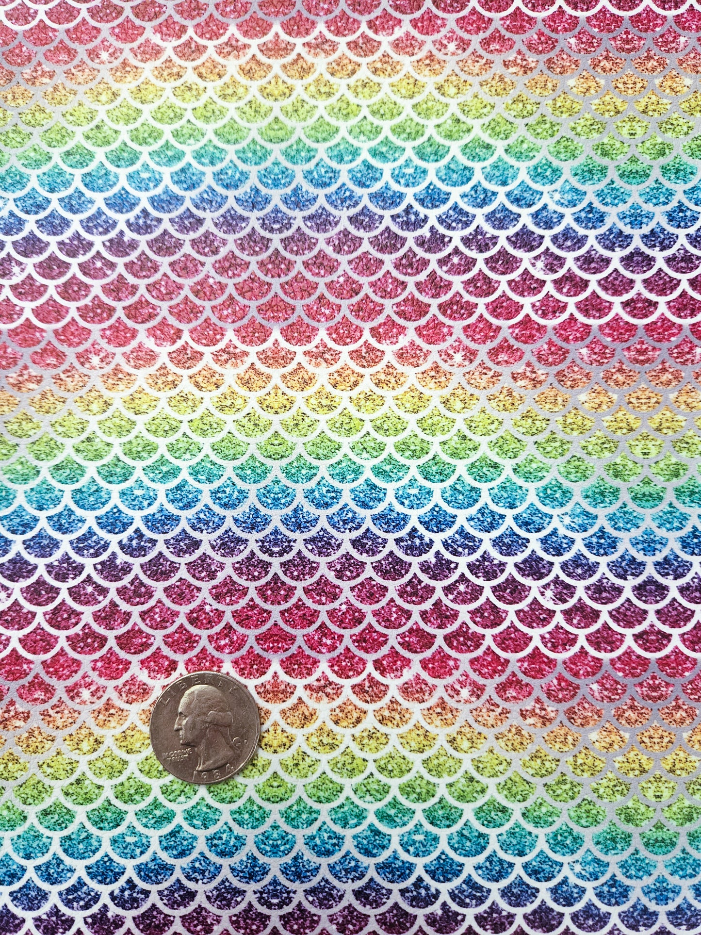 Rainbow Sparkle Mermaid Scales 9x12 faux leather sheet