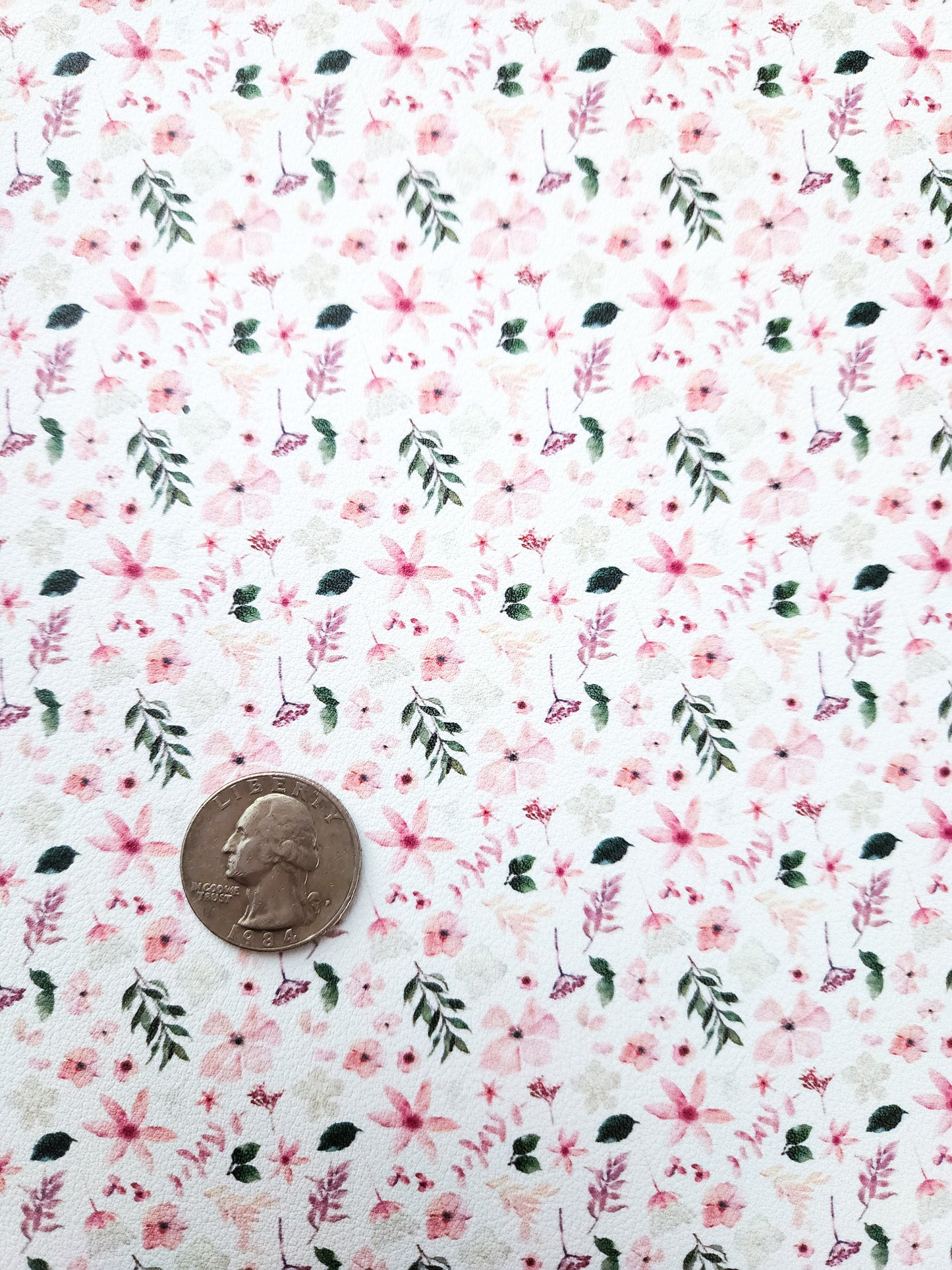 Small Dainty Spring Flowers 9x12 faux leather sheet