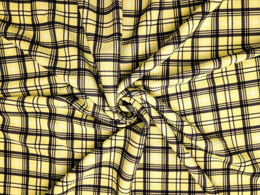 Yellow Plaid Bullet Fabric Strip