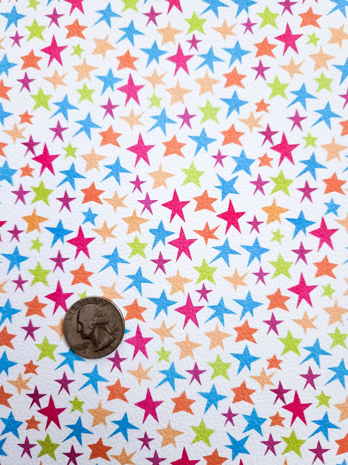 Colorful Stars 9x12 faux leather sheet