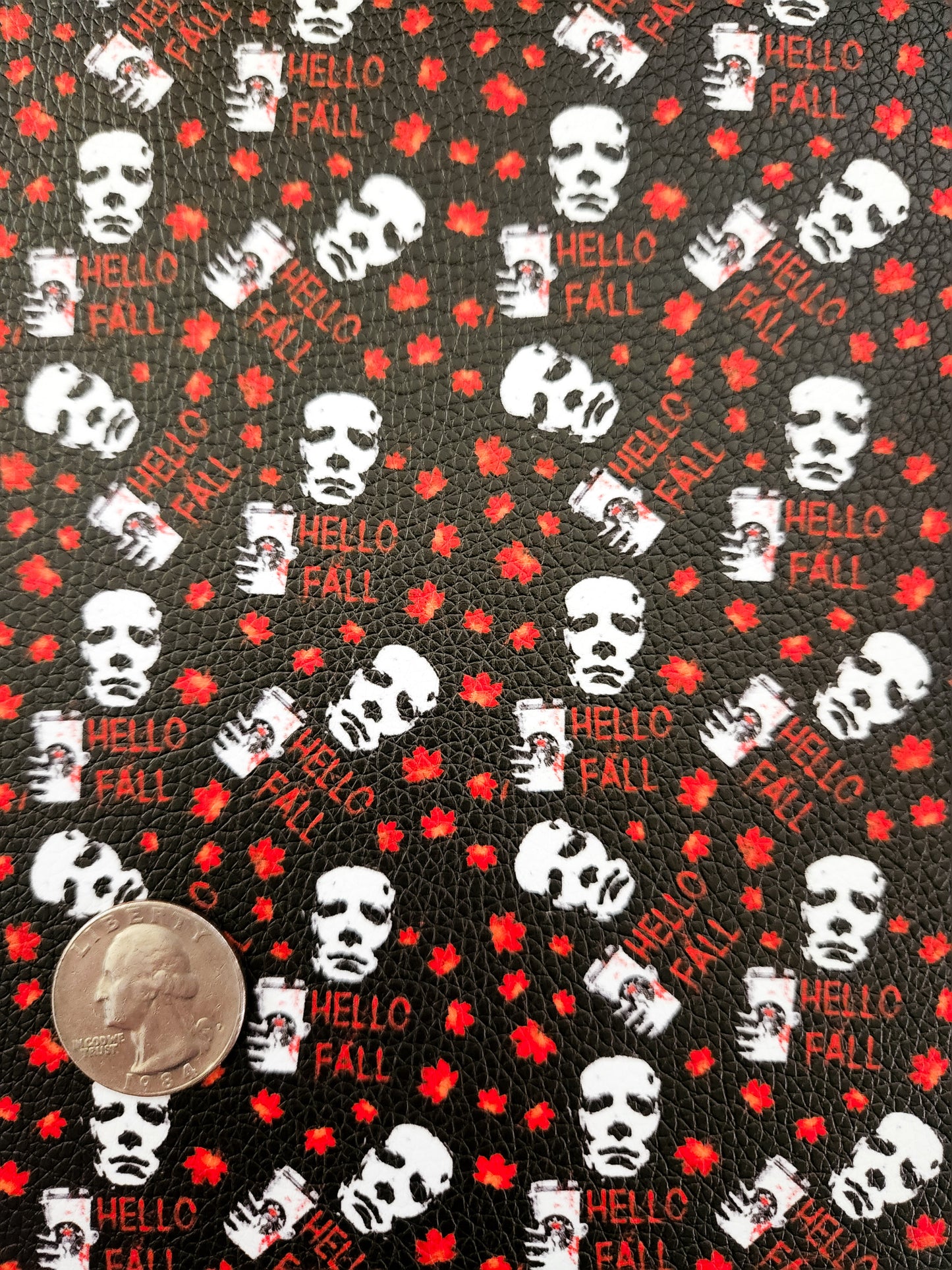 Hello Fall 9x12 faux leather sheet