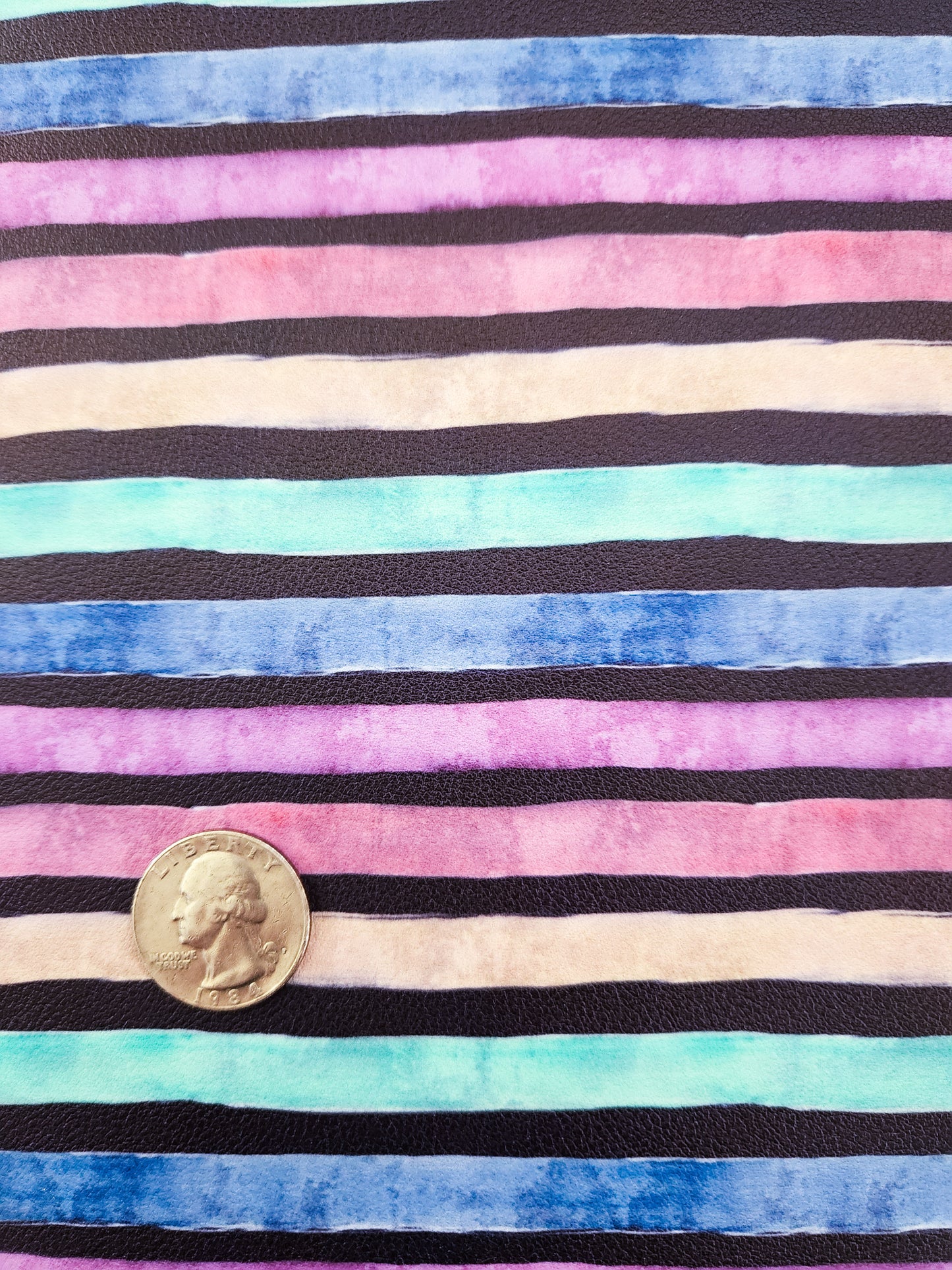 Watercolor Stripes 9x12 faux leather sheet