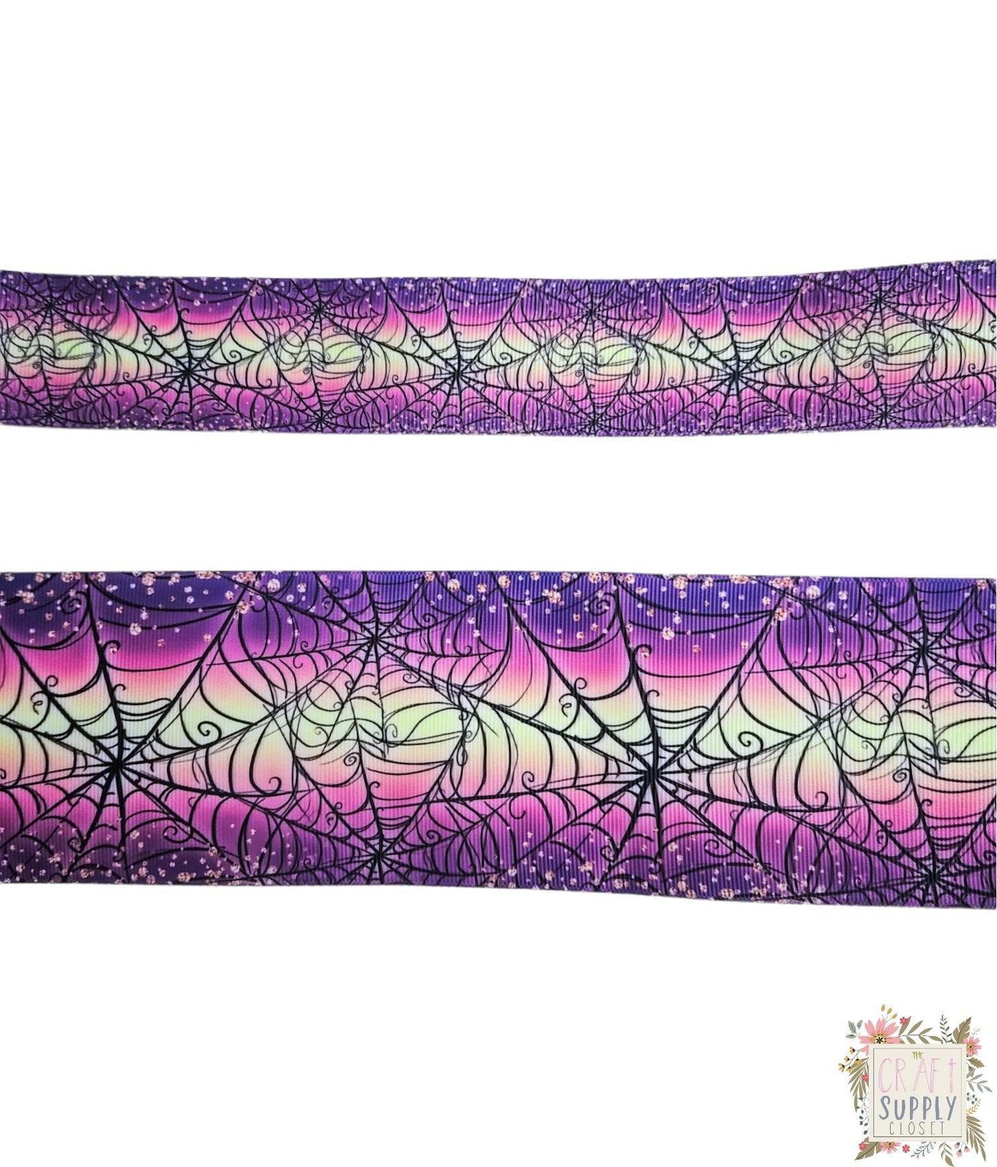 Purple Spiderwebs 3"/1.5" Ribbon