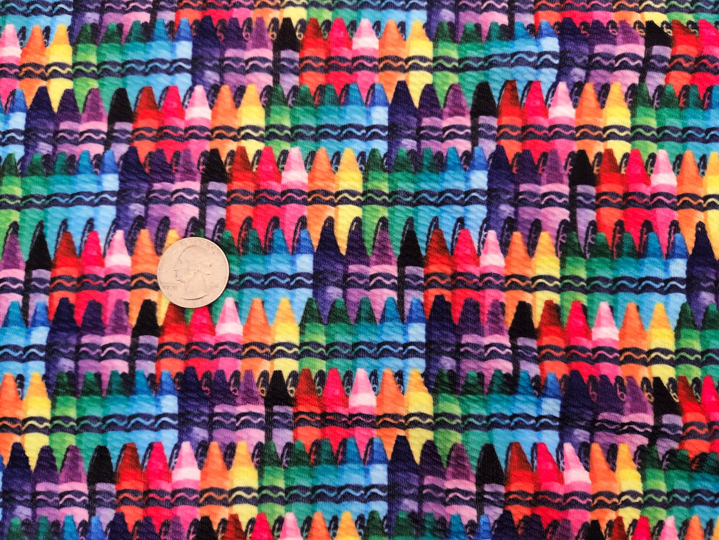 Stacked Crayons Bullet Fabric Strip