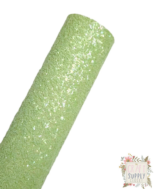 Ghost Green Chunky Glitter 9x12 faux leather sheet