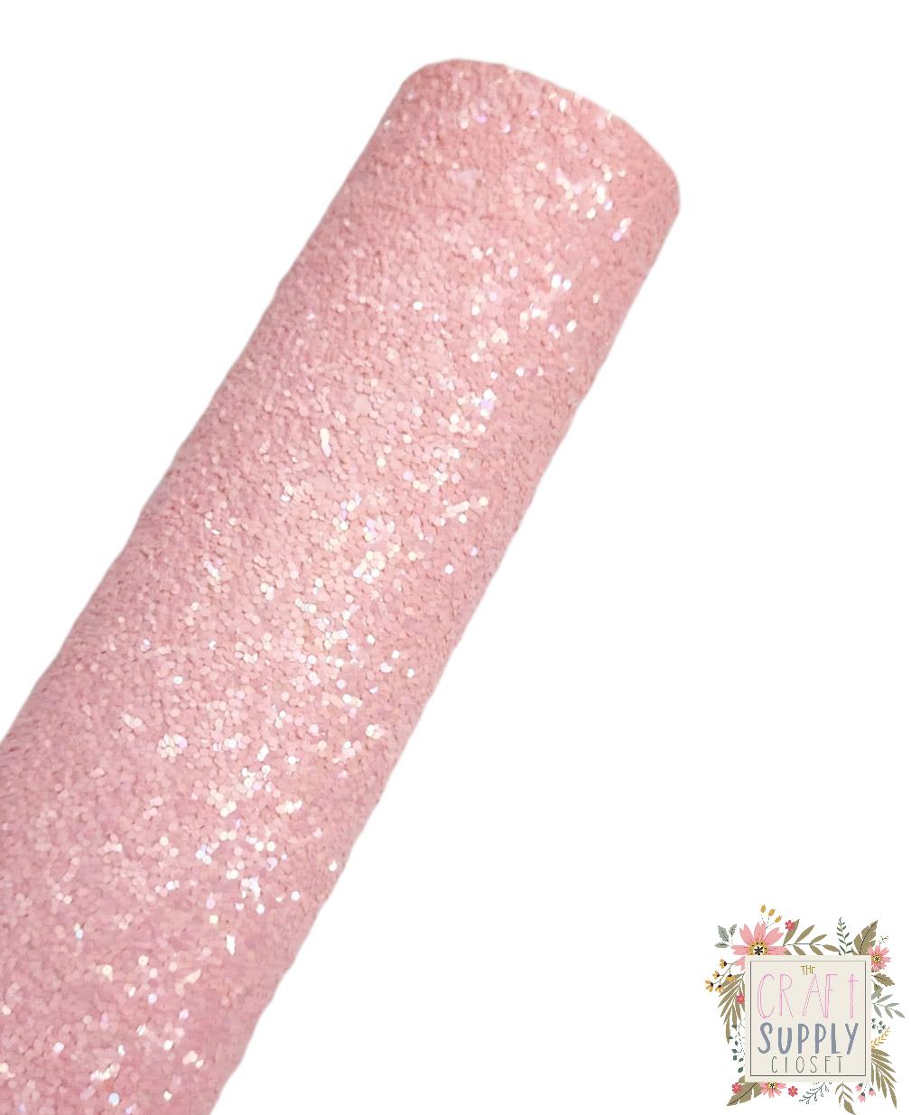 Baby Pink Chunky Glitter 9x12 faux leather sheet