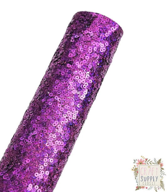 Purple Sequin Chunky Glitter 9x12 faux leather sheet