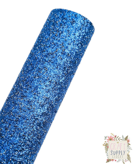 Sparkling Blue Chunky Glitter 9x12 faux leather sheet