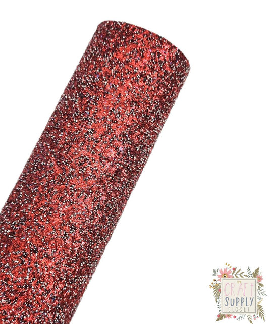 Red Wine Chunky Glitter 9x12 faux leather sheet