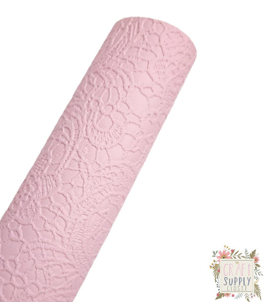 Light Pink Butter Lace 9x12 faux leather sheet